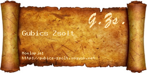 Gubics Zsolt névjegykártya
